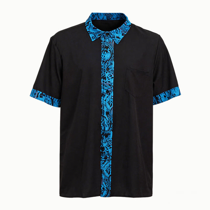 Camicia da uomo a maniche corte con polsini a contrasto e bottoni - image 9