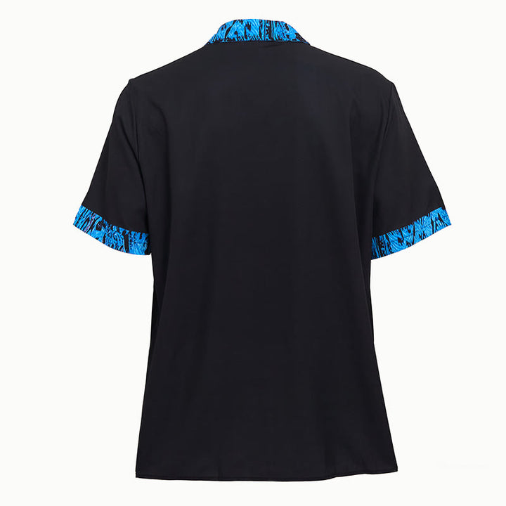 Camicia da uomo a maniche corte con polsini a contrasto e bottoni - image 10