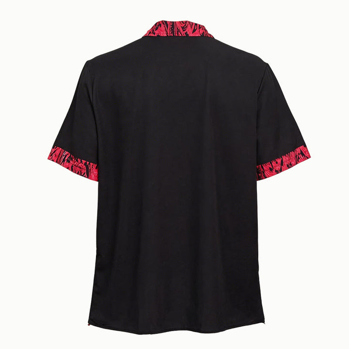 Camicia da uomo a maniche corte con polsini a contrasto e bottoni - image 5