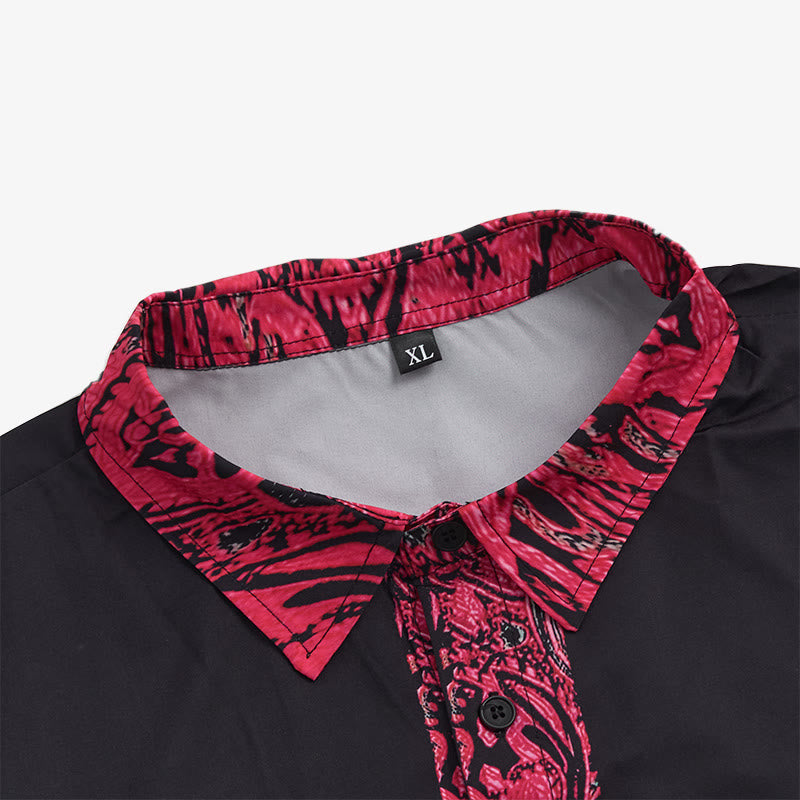 Camicia da uomo a maniche corte con polsini a contrasto e bottoni - image 8