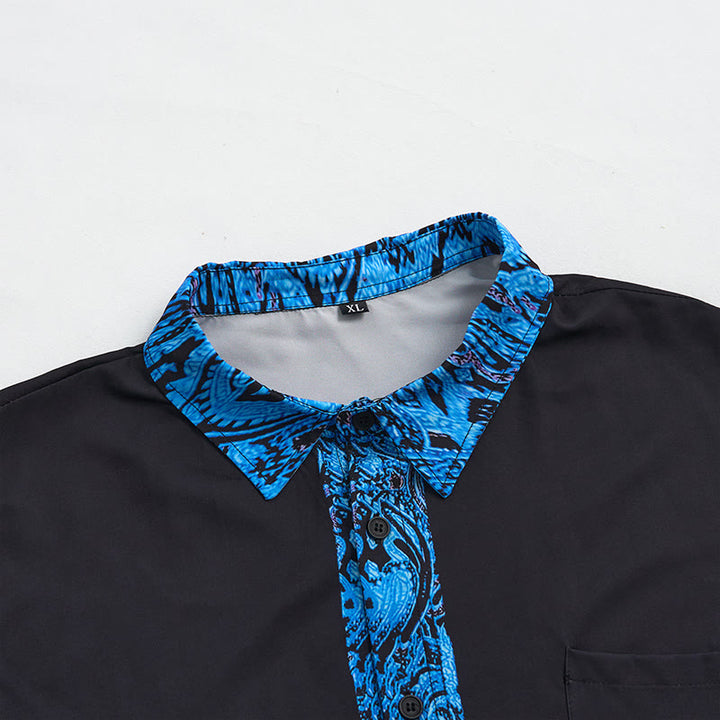 Camicia da uomo a maniche corte con polsini a contrasto e bottoni - image 11