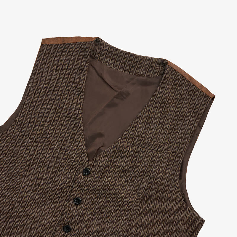 Gilet da uomo con scollo a V, vestibilità comoda, ideale per il business casual. - image 10