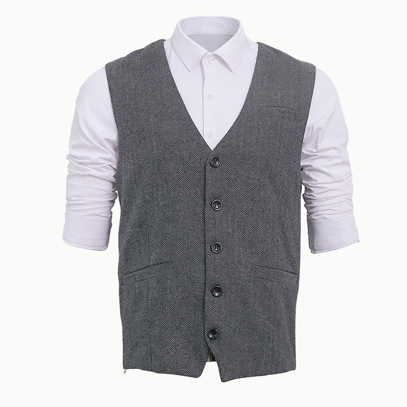 Gilet da uomo con scollo a V, vestibilità comoda, ideale per il business casual. - image 18
