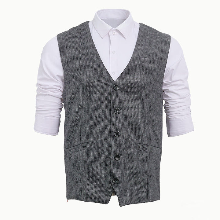 Gilet da uomo con scollo a V, vestibilità comoda, ideale per il business casual. - image 18