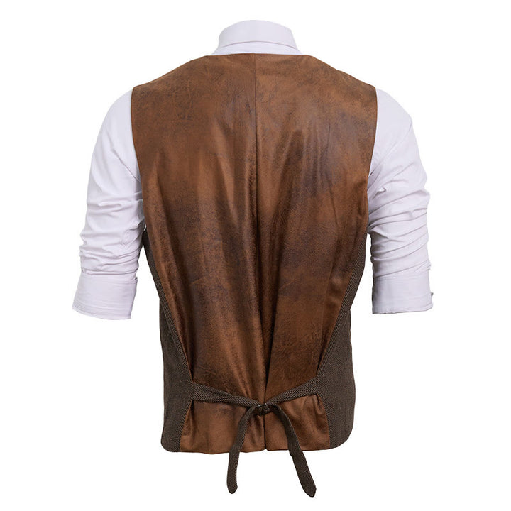 Gilet da uomo con scollo a V, vestibilità comoda, ideale per il business casual. - image 5
