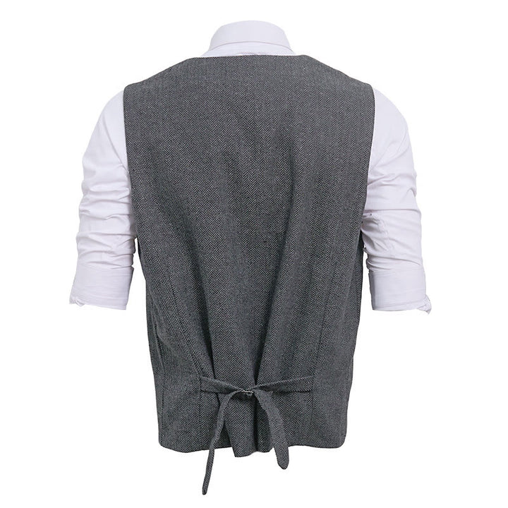 Gilet da uomo con scollo a V, vestibilità comoda, ideale per il business casual. - image 19