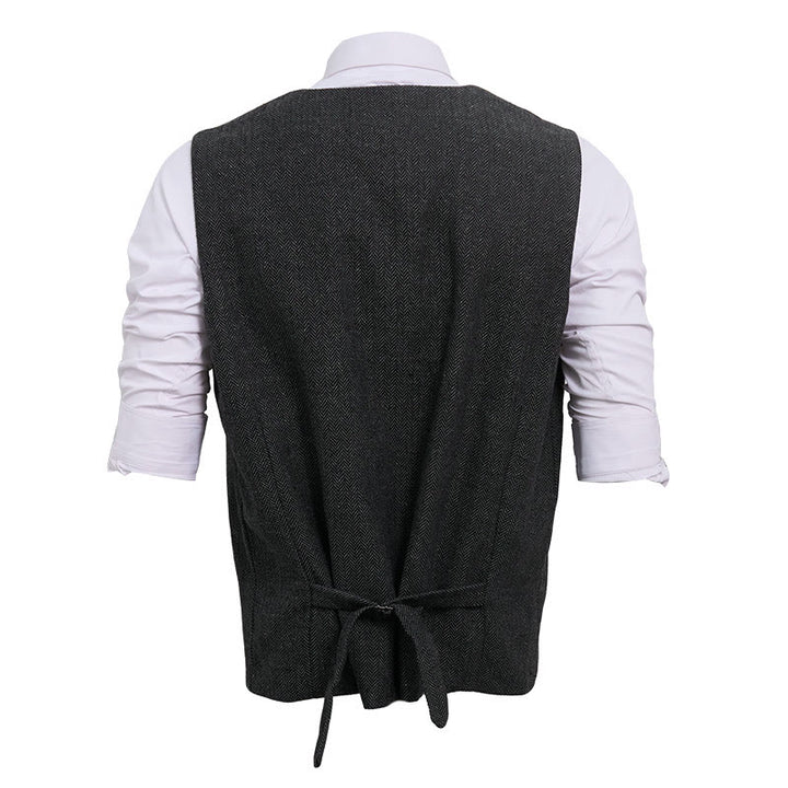 Gilet da uomo con scollo a V, vestibilità comoda, ideale per il business casual. - image 7