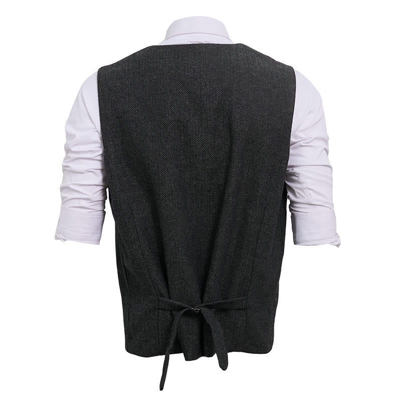 Gilet da uomo con scollo a V, vestibilità comoda, ideale per il business casual. - image 7
