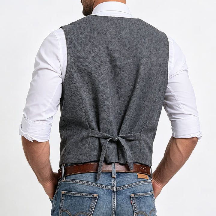 Gilet da uomo con scollo a V, vestibilità comoda, ideale per il business casual. - image 3