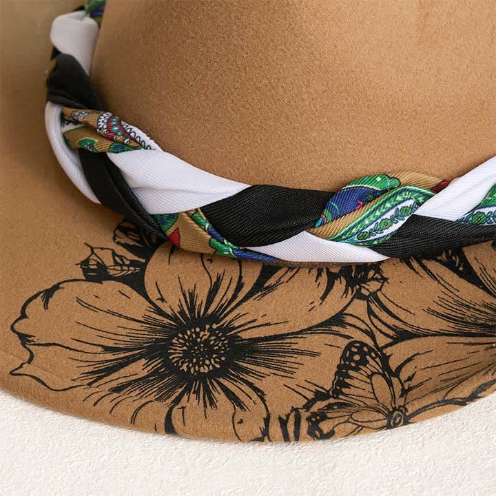 Cappello da cowboy con cinturino etnico decorato con piume di girasole occidentali - image 3