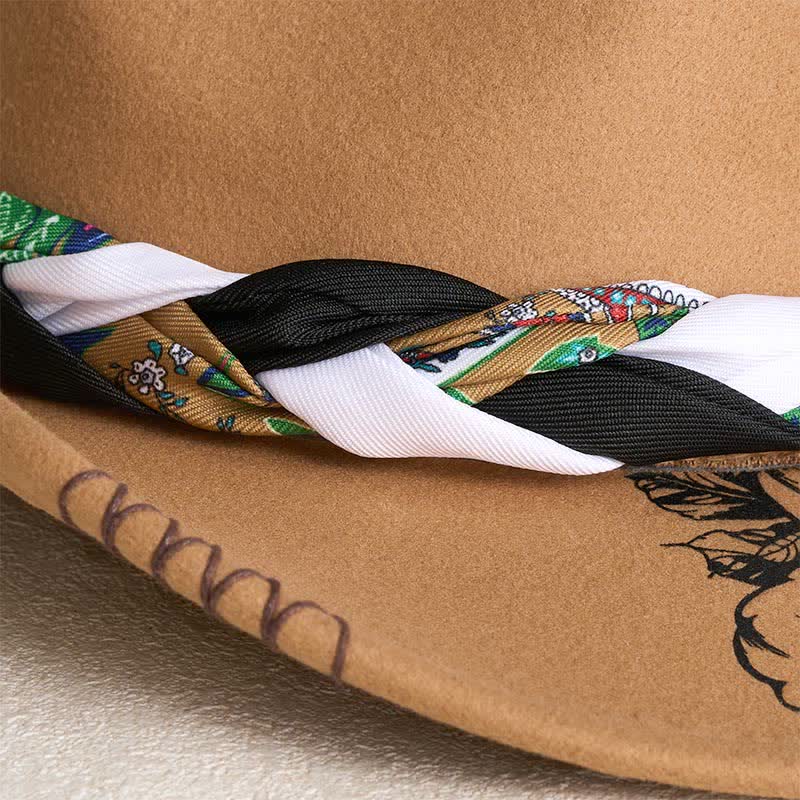 Cappello da cowboy con cinturino etnico decorato con piume di girasole occidentali - image 4