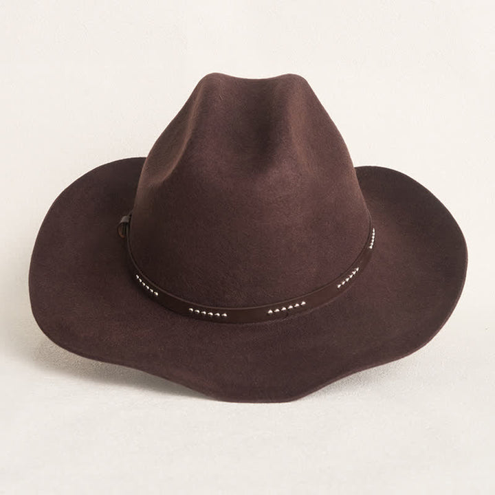 Cappello da cowboy a tesa larga semplice color caffè - image 5