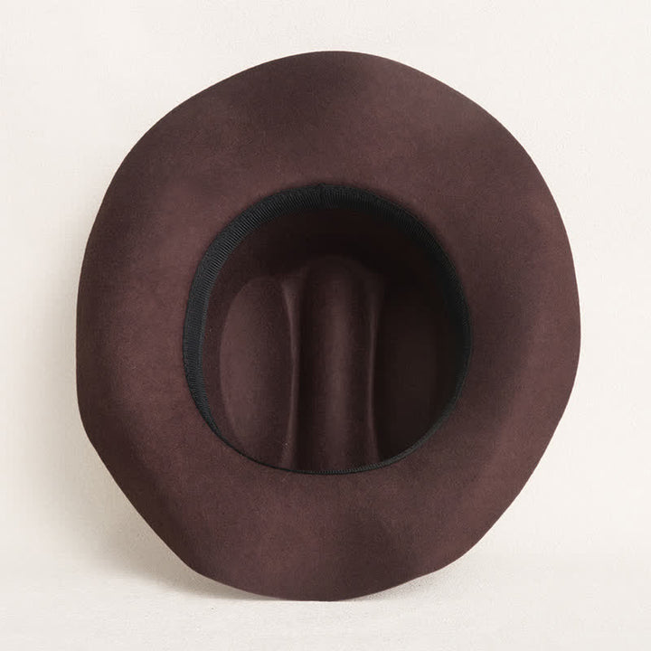 Cappello da cowboy a tesa larga semplice color caffè - image 7