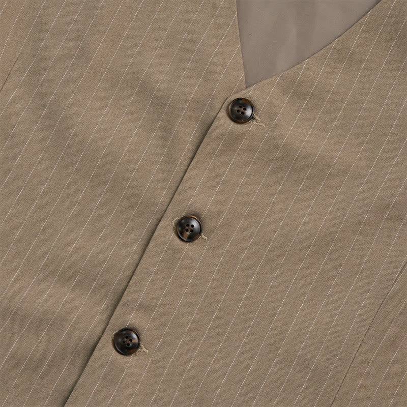 Gilet da uomo elegante a righe sottili con molteplici tasche. - image 8
