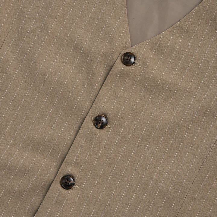 Gilet da uomo elegante a righe sottili con molteplici tasche. - image 8