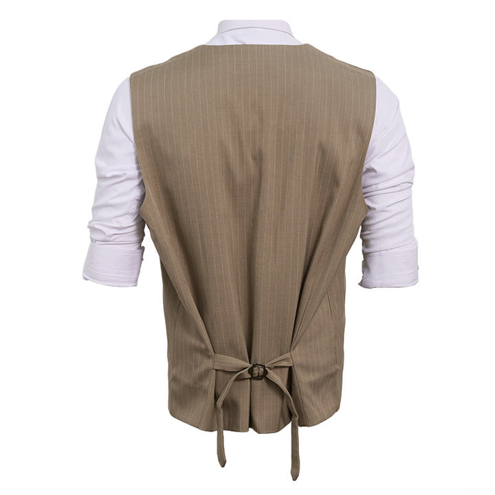 Gilet da uomo elegante a righe sottili con molteplici tasche. - image 13