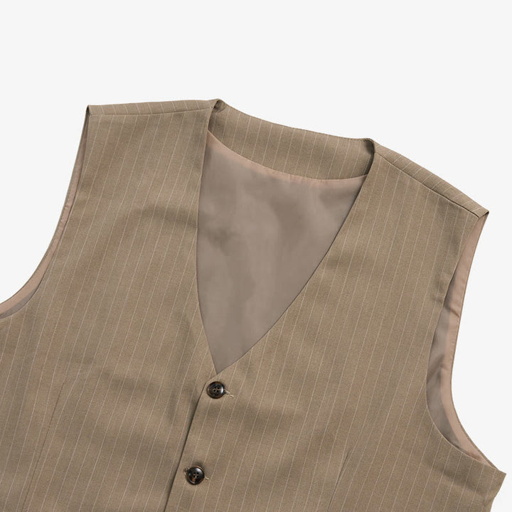 Gilet da uomo elegante a righe sottili con molteplici tasche. - image 11