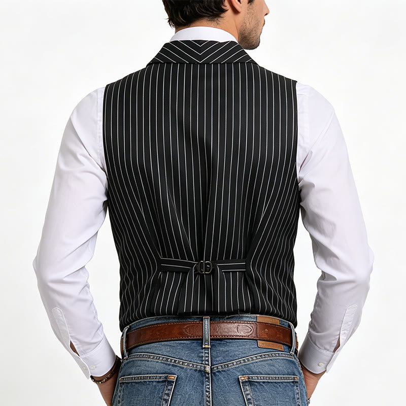 Gilet elegante da uomo a righe, vestibilità slim. - image 3