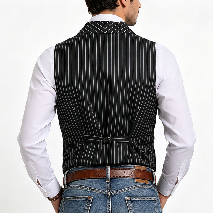 Gilet elegante da uomo a righe, vestibilità slim. - image 3