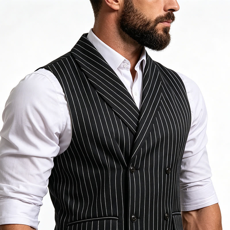 Gilet elegante da uomo a righe, vestibilità slim. - image 2