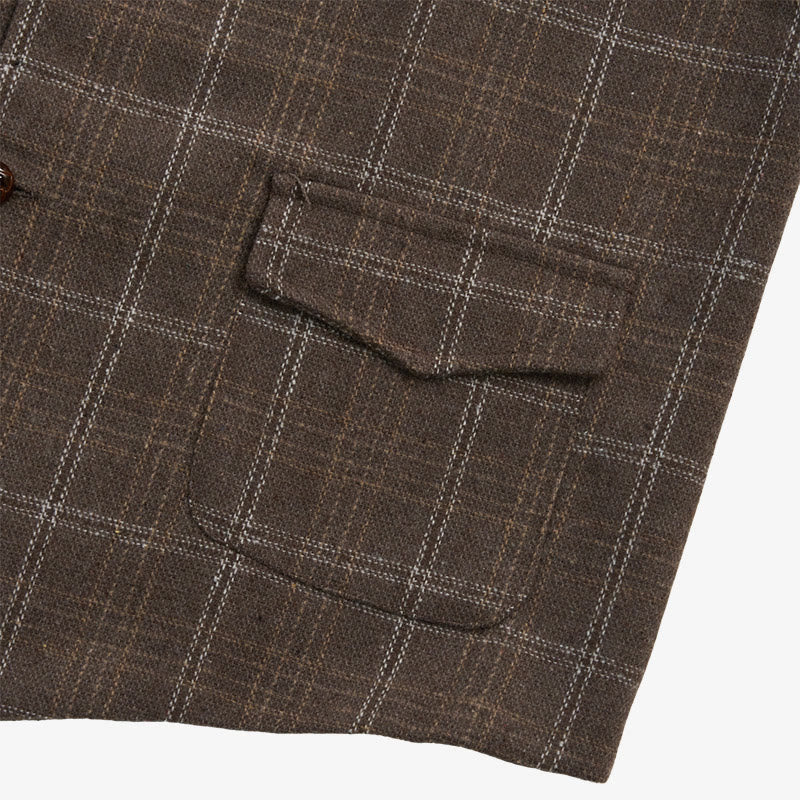 Gilet da uomo vintage a quadri con colletto e bottoni - image 13