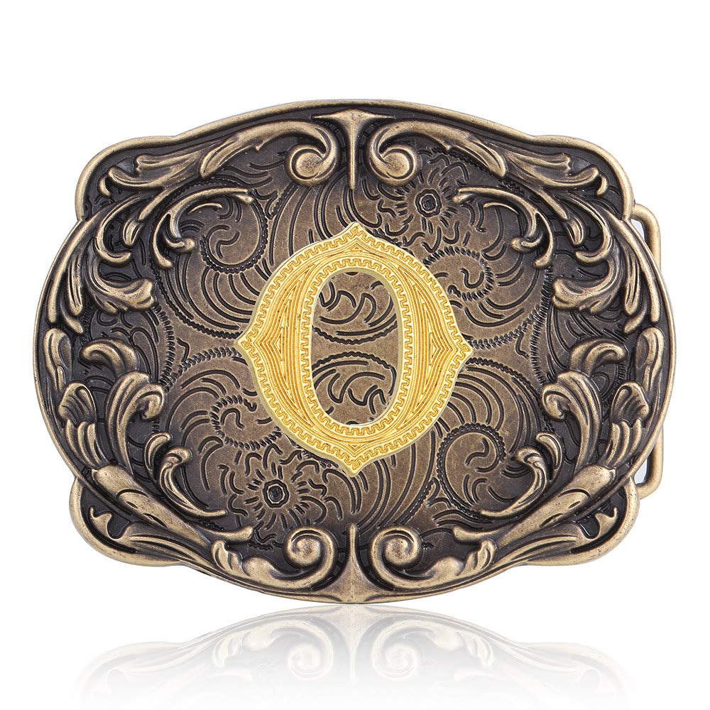 Cintura in pelle con fibbia in stile western fai-da-te con iniziale totem retrò e totem. - O - Senza cintura - image 18