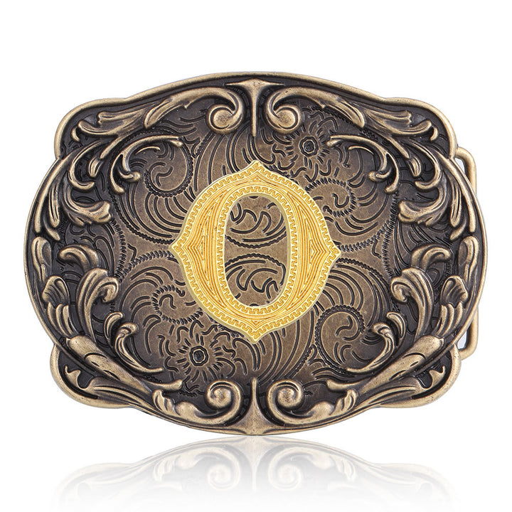 Cintura in pelle con fibbia in stile western fai-da-te con iniziale totem retrò e totem. - O - Senza cintura - image 18