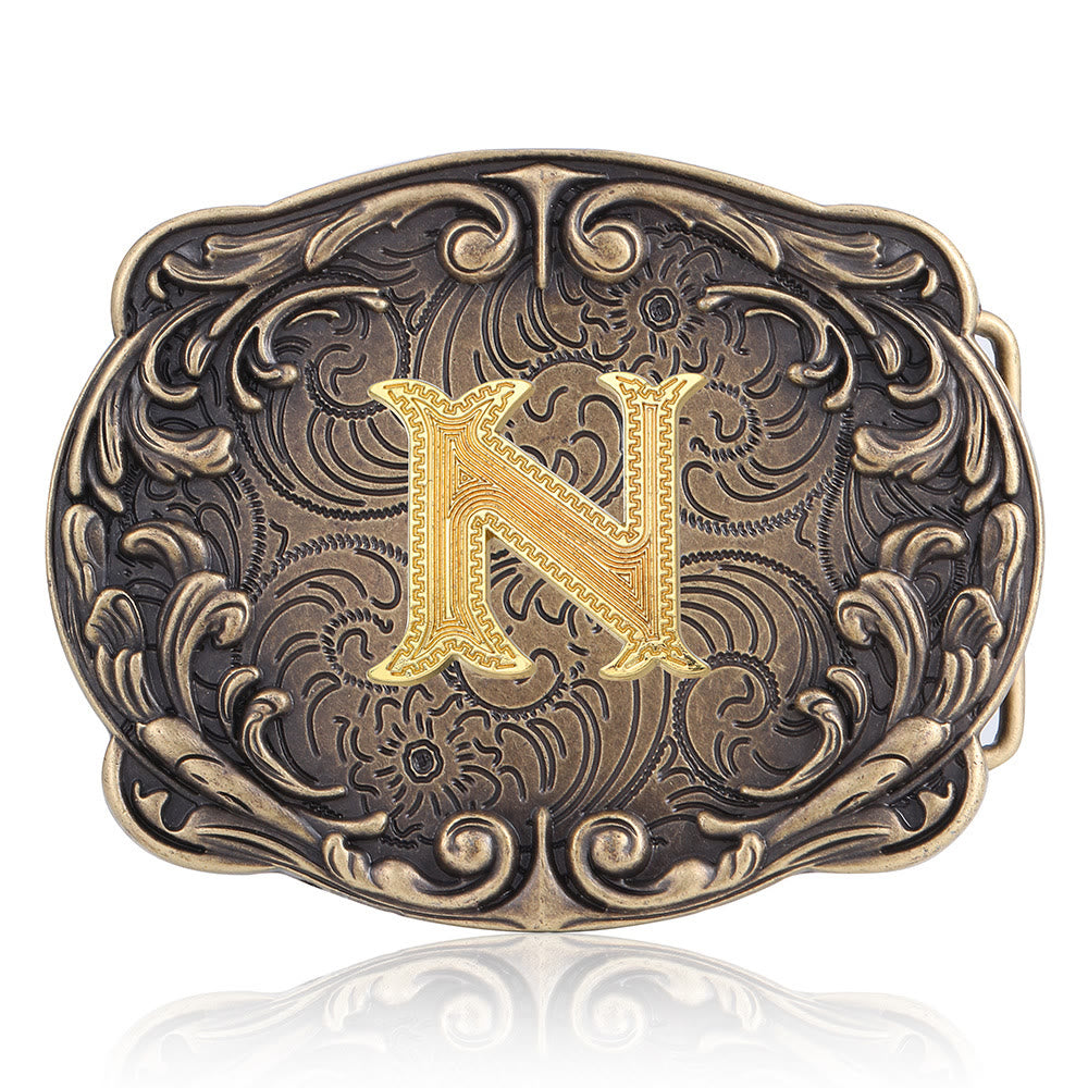 Cintura in pelle con fibbia in stile western fai-da-te con iniziale totem retrò e totem. - N - Senza cintura - image 17