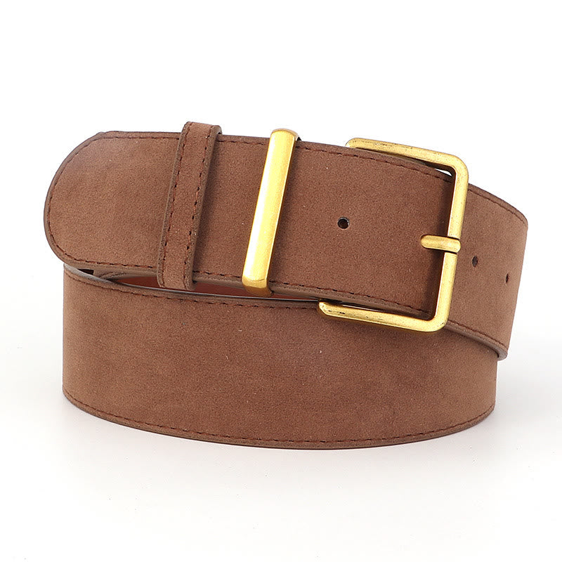 Cintura in pelle scamosciata in stile western retrò da cowboy - Cachi - 34 - image 3