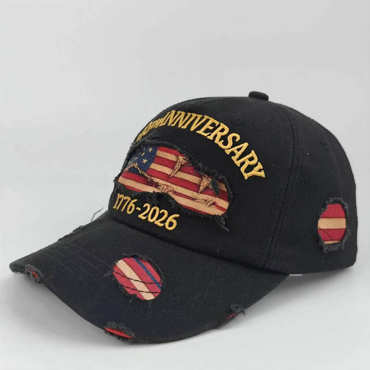 Cappellino da baseball vintage in denim lavato e effetto invecchiato con bandiera americana. - Nero - Regolabile (22 7/8"-24 1/2") - image 6