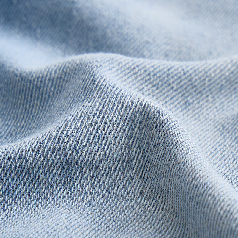 Camicia da uomo in denim a maniche lunghe con dettagli effetto usurato - image 5
