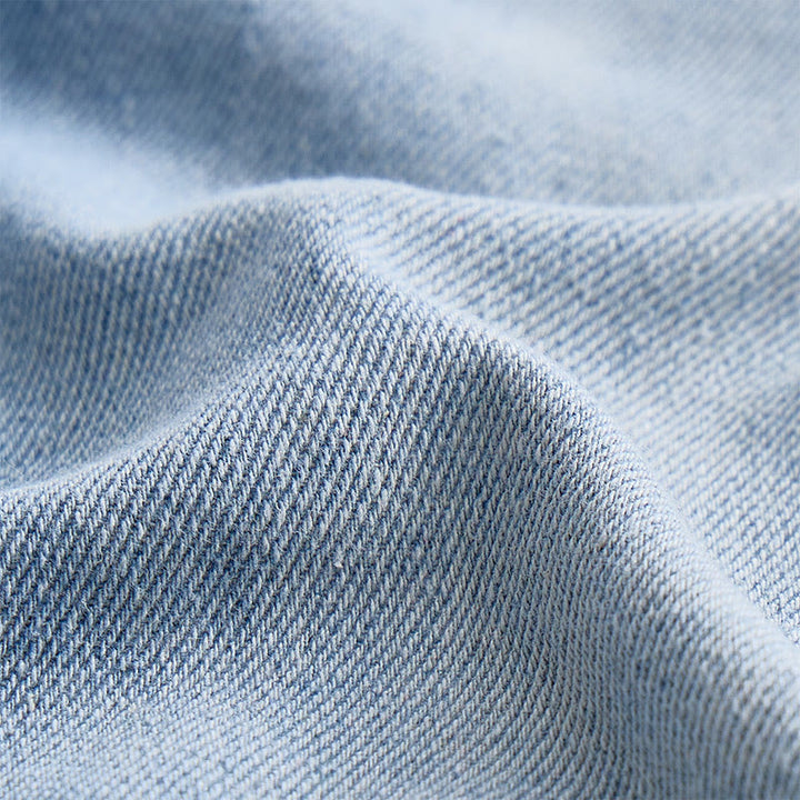 Camicia da uomo in denim a maniche lunghe con dettagli effetto usurato - image 5