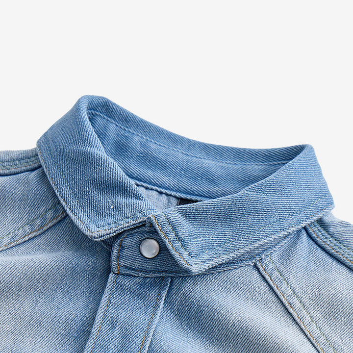 Camicia da uomo in denim a maniche lunghe con dettagli effetto usurato - image 3