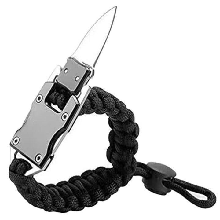 Braccialetto di sopravvivenza multifunzionale con coltello nascosto e cordino in paracord per emergenze. - Regolabile, nero - image 6