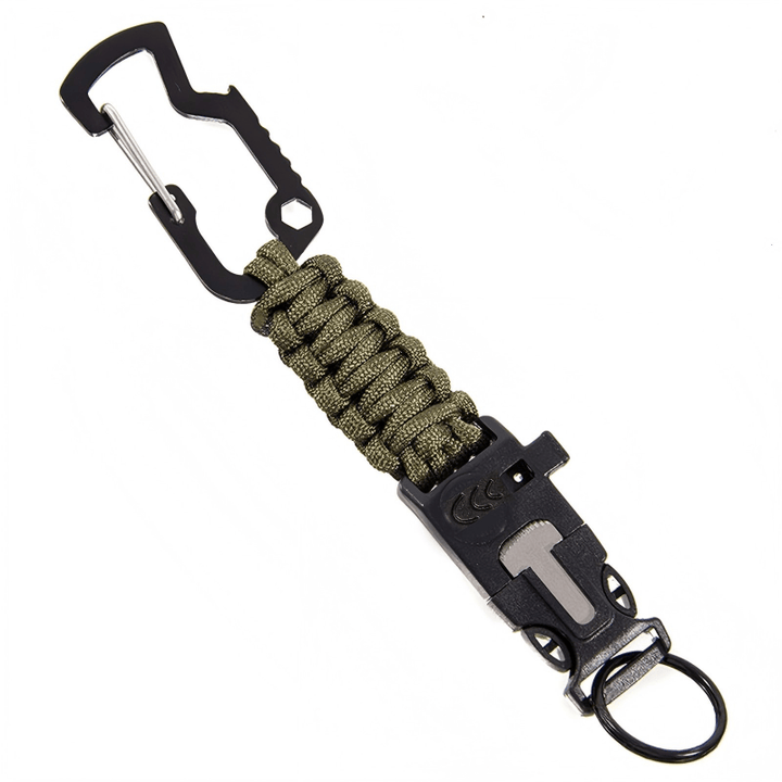 Braccialetto di sopravvivenza portatile in paracord per soccorso d'emergenza - Verde militare - image 1