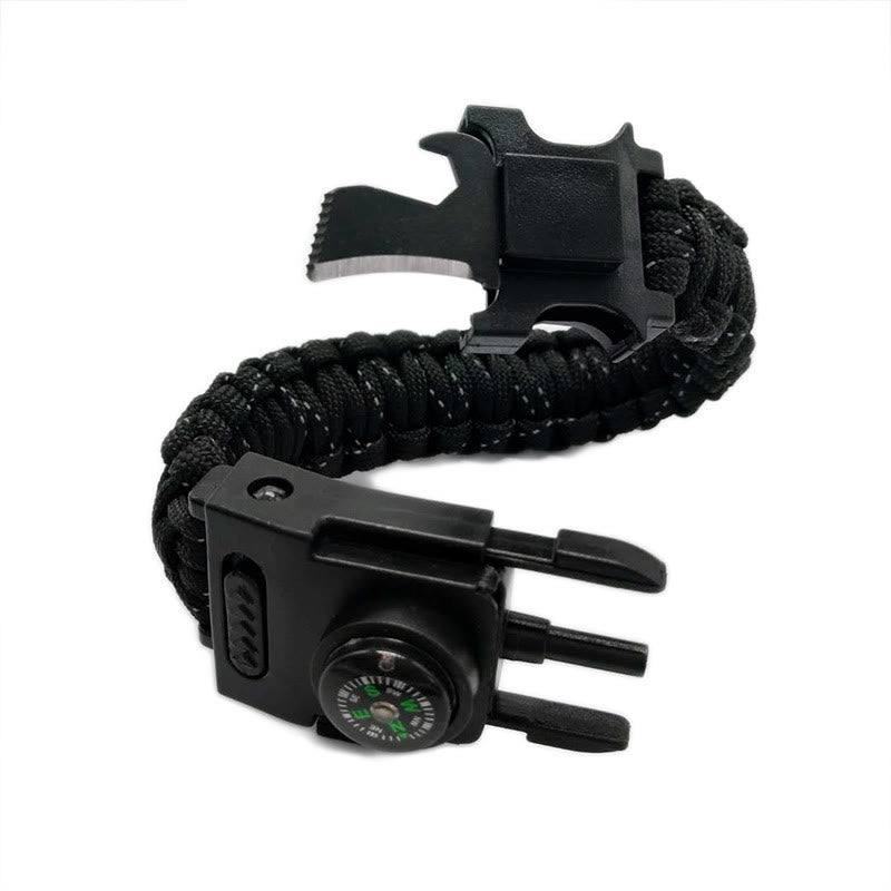 Braccialetto di sopravvivenza in paracord con luce LED per soccorso d'emergenza. - Nero riflettente - image 9