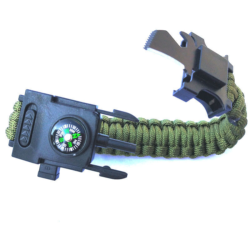 Braccialetto di sopravvivenza in paracord con luce LED per soccorso d'emergenza. - Verde militare - image 2