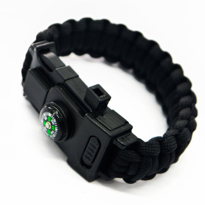Braccialetto di sopravvivenza in paracord con luce LED per soccorso d'emergenza. - Nero - image 1