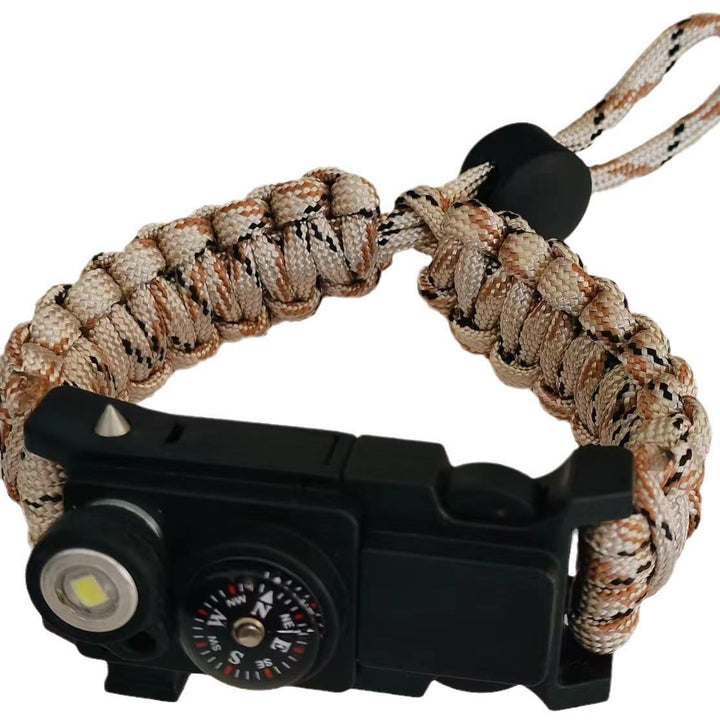Braccialetto in paracord per sopravvivenza con bussola a LED leggera e kit di emergenza. - mimetica da montagna regolabile - image 14