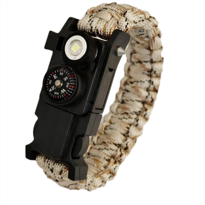 Braccialetto in paracord per sopravvivenza con bussola a LED leggera e kit di emergenza. - mimetismo terrestre - image 4