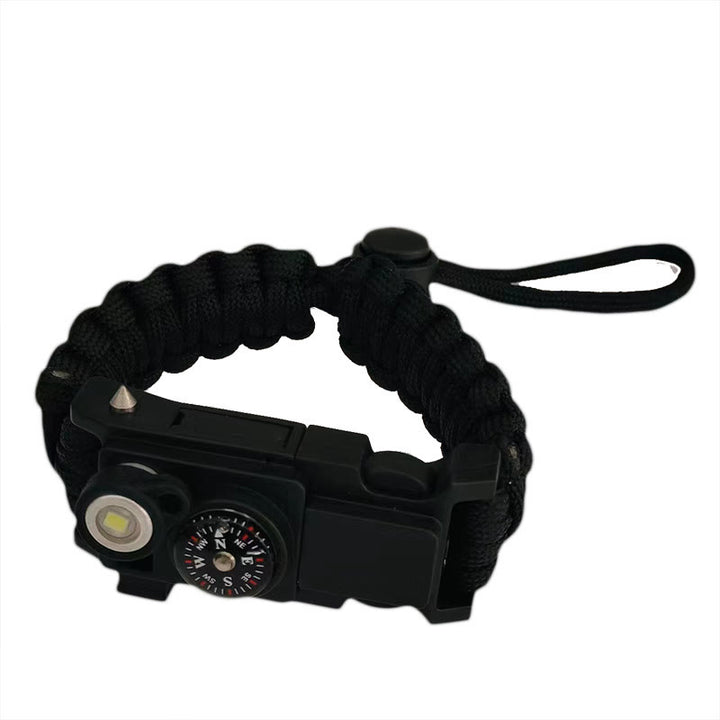 Braccialetto in paracord per sopravvivenza con bussola a LED leggera e kit di emergenza. - Regolabile, nero - image 11