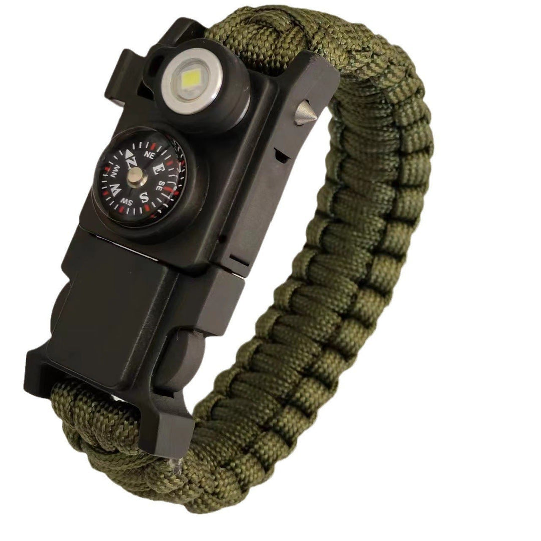 Braccialetto in paracord per sopravvivenza con bussola a LED leggera e kit di emergenza. - Verde militare - image 7