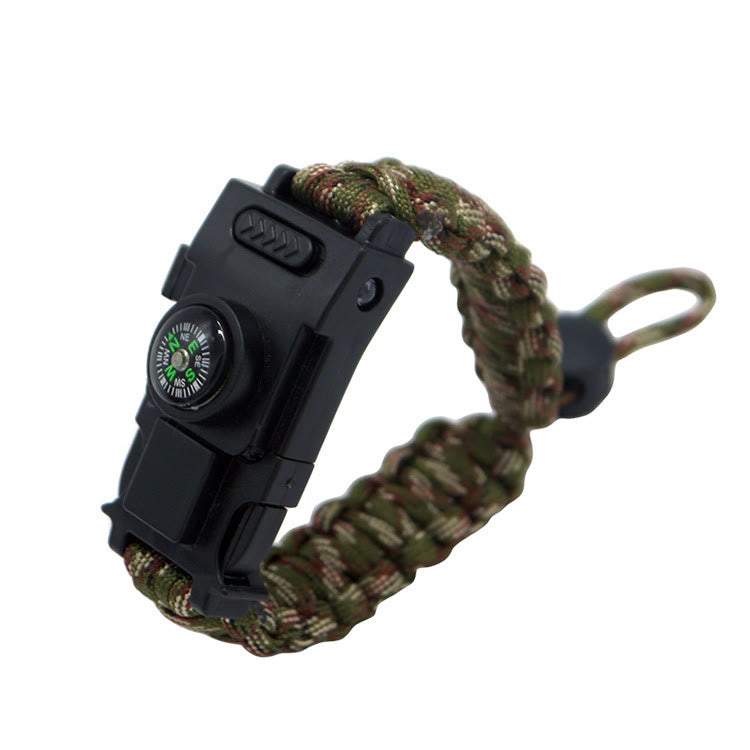 Braccialetto multifunzionale in paracord con LED per la sopravvivenza all'aperto - Mimetica verde militare retrattile - image 22
