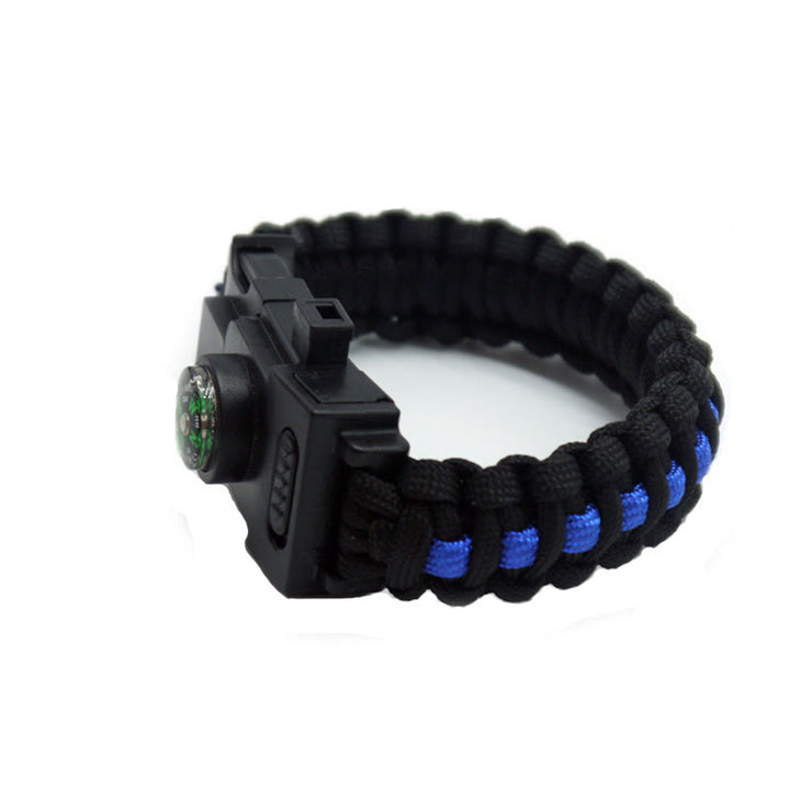 Braccialetto multifunzionale in paracord con LED per la sopravvivenza all'aperto - Nero e Blu - image 9