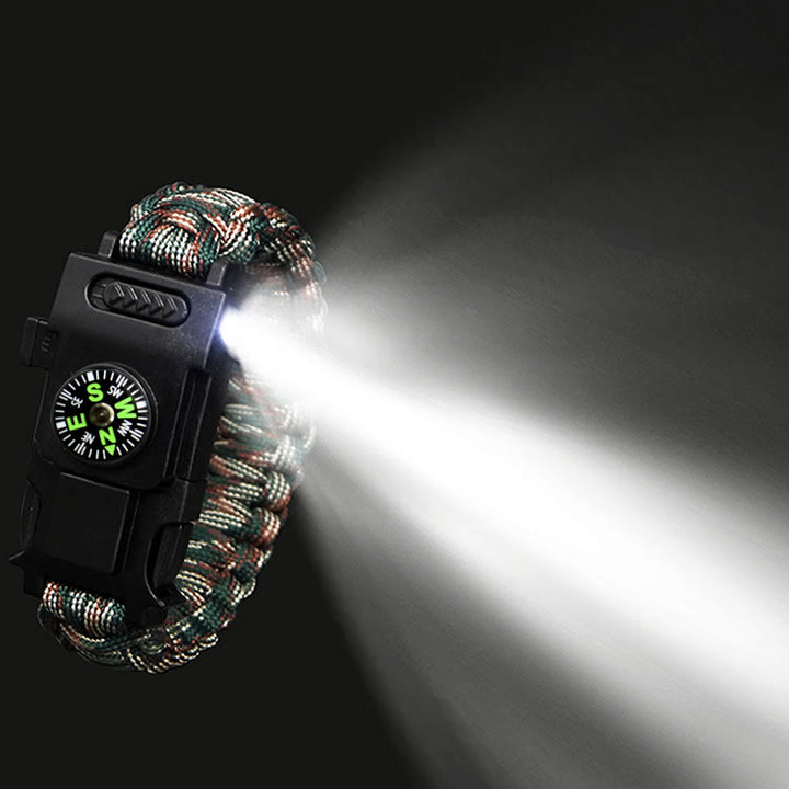 Braccialetto multifunzionale in paracord con LED per la sopravvivenza all'aperto - mimetica da montagna - image 3