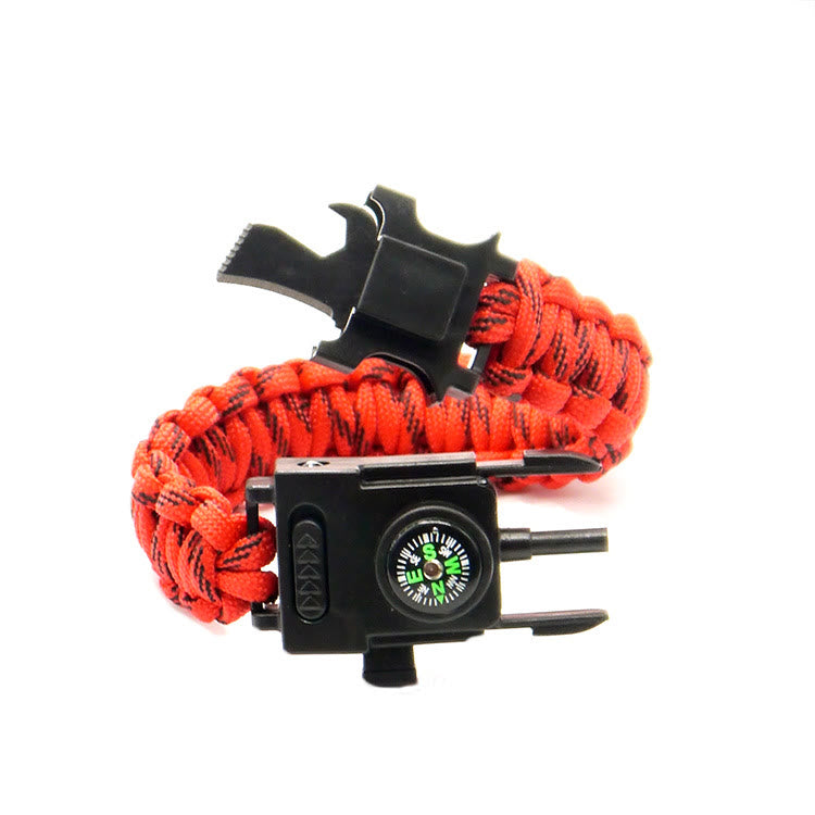Braccialetto multifunzionale in paracord con LED per la sopravvivenza all'aperto - mimetica rossa - image 16
