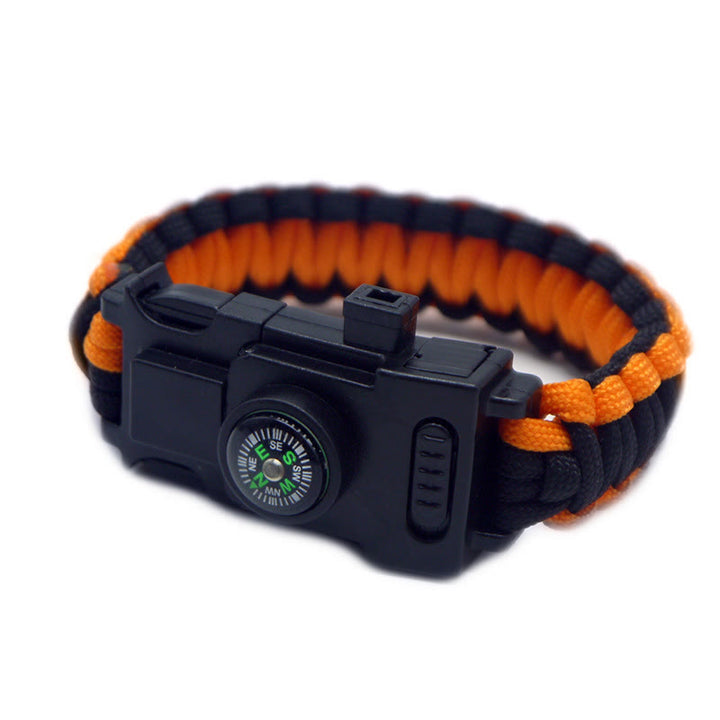 Braccialetto multifunzionale in paracord con LED per la sopravvivenza all'aperto - Nero e arancione - image 8