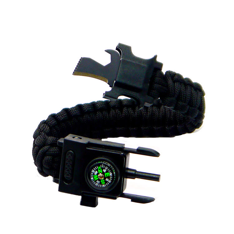 Braccialetto multifunzionale in paracord con LED per la sopravvivenza all'aperto - Nero - image 1