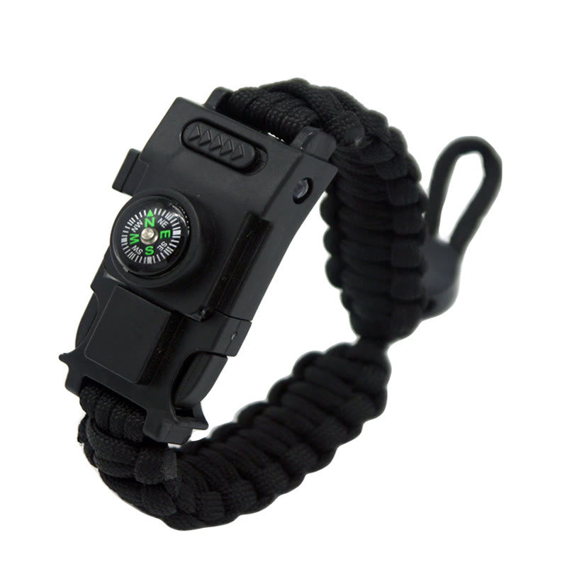Braccialetto multifunzionale in paracord con LED per la sopravvivenza all'aperto - Nero retrattile - image 21