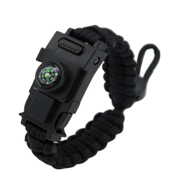 Braccialetto multifunzionale in paracord con LED per la sopravvivenza all'aperto - Nero retrattile - image 21